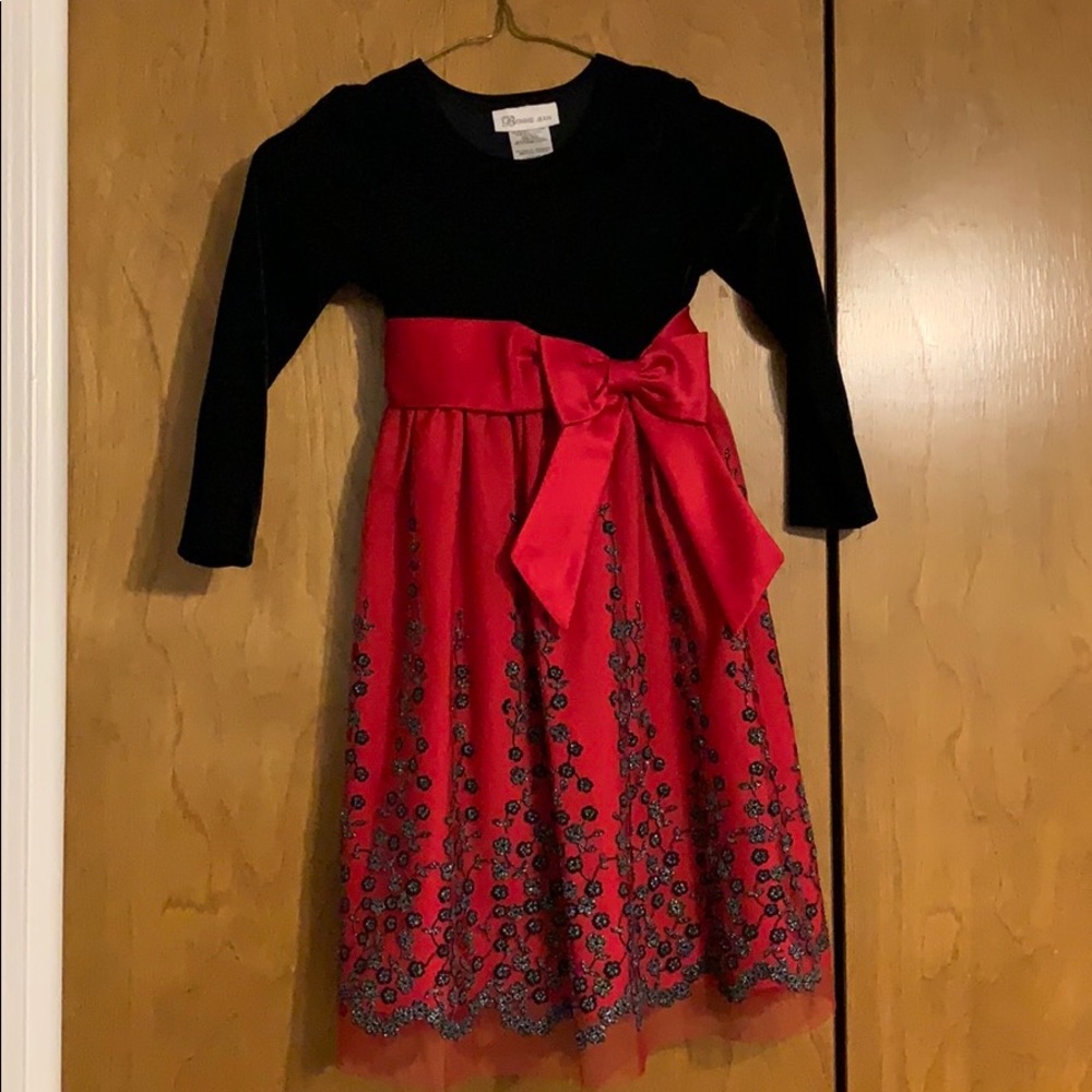 Kids Red/Black Christmas Dress